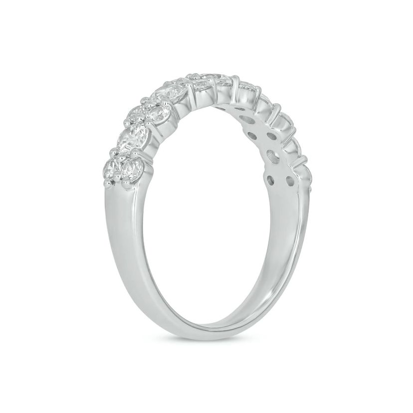 Lab Created 1 Carat Lab-Grown Diamond Elegant Two-Stone Anniversary Ring in Sterling Silver