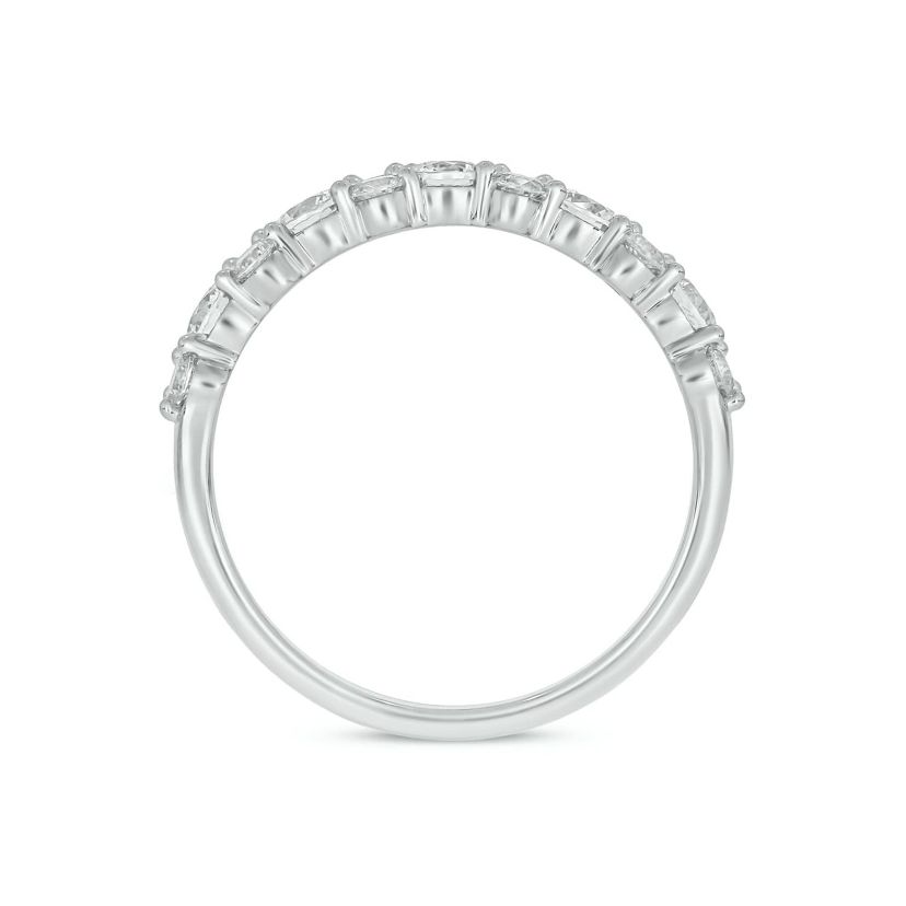 Lab Created 1 Carat Lab-Grown Diamond Elegant Two-Stone Anniversary Ring in Sterling Silver