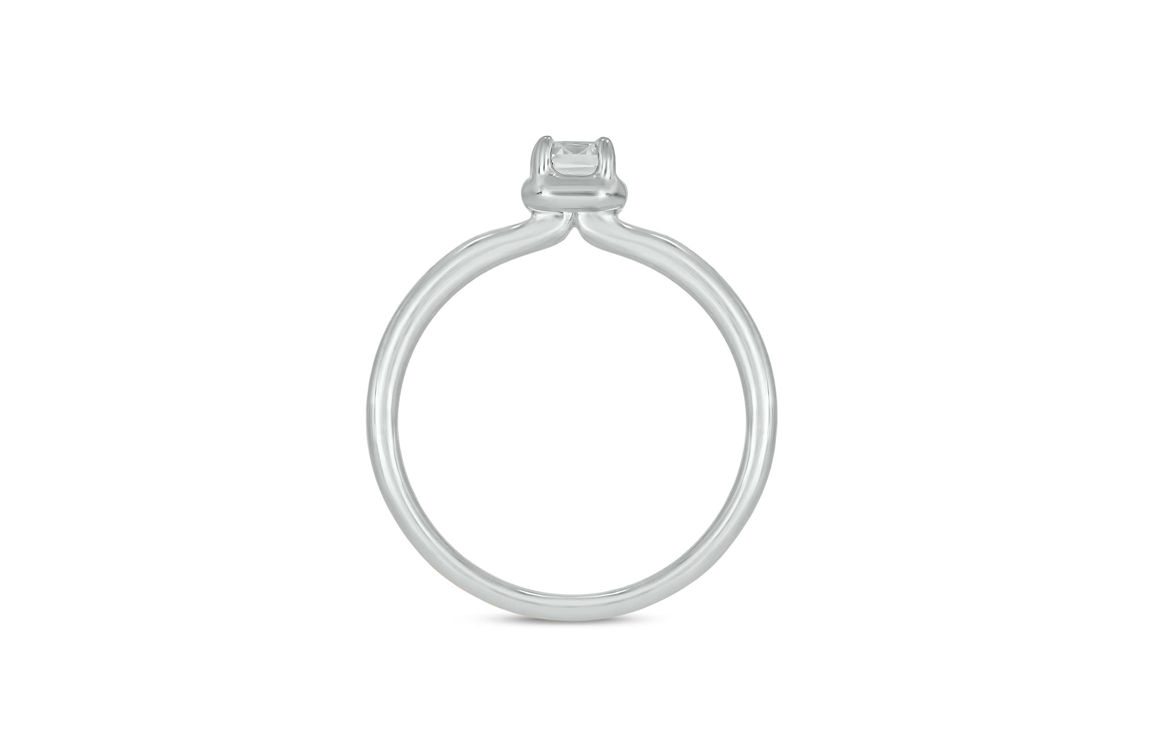 Lab Created 1/3 Carat Lab-Grown Diamond Solitaire Emerald-Cut Ring in Sterling Silver