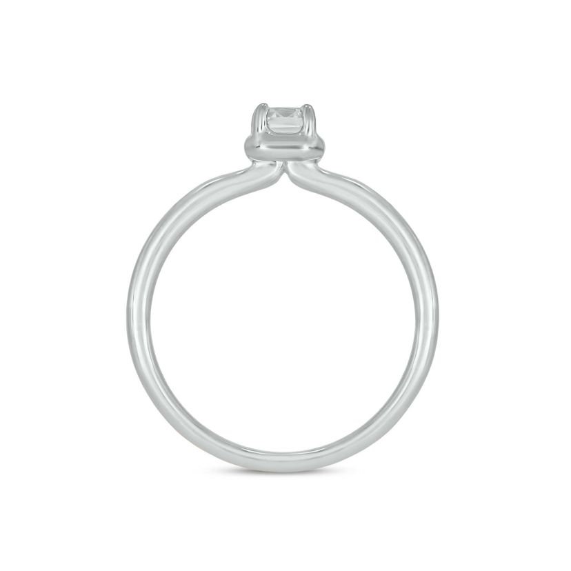 Lab Created 1/3 Carat Lab-Grown Diamond Solitaire Emerald-Cut Ring in Sterling Silver