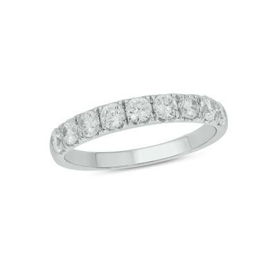 Belk & Co Lab Created 1 Carat Lab-Grown Diamond Anniversary Ring in Sterling Silver, White, 8