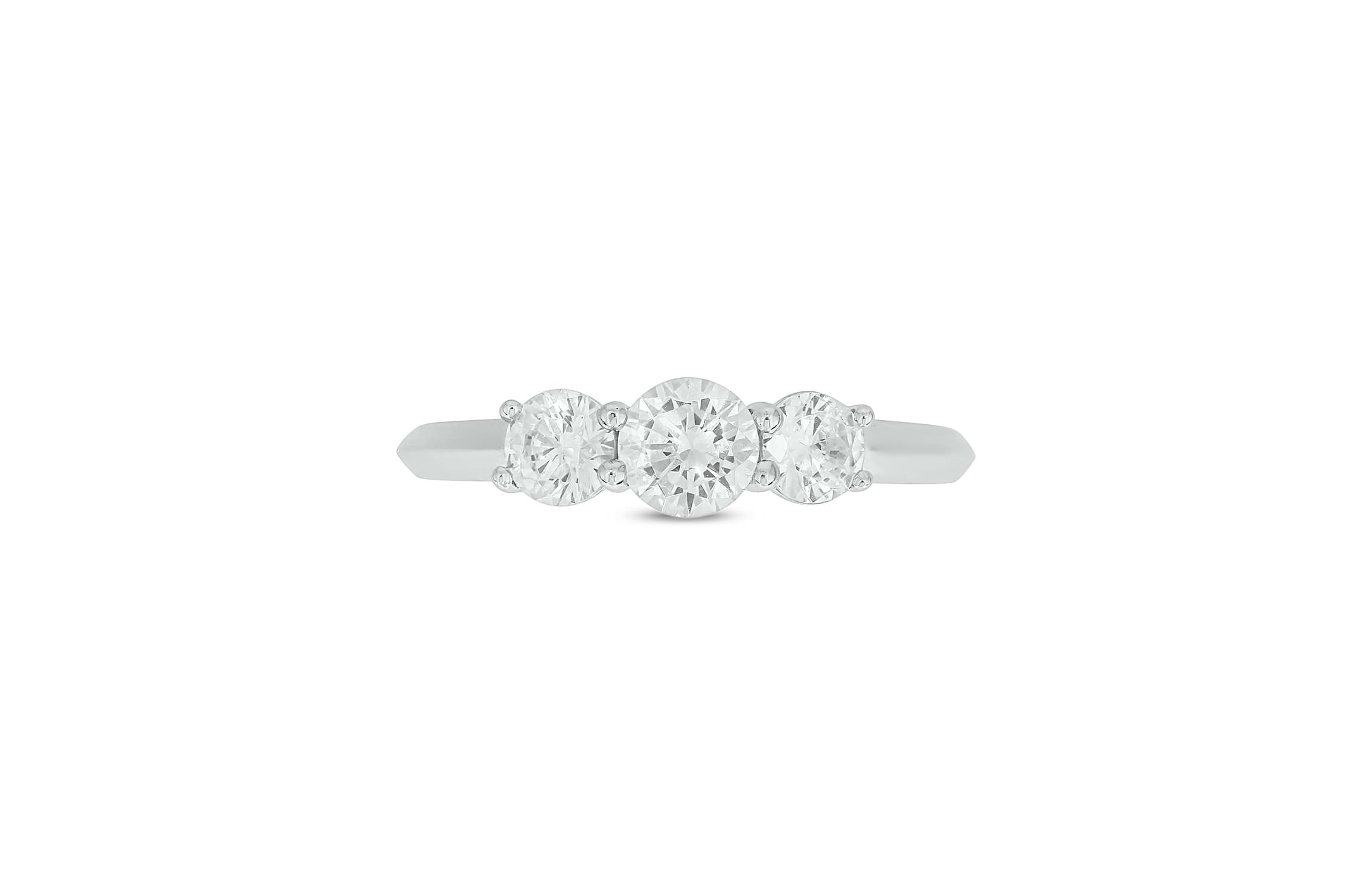 Lab Created 1 Carat Lab-Grown Round Diamond Engagement Ring in Sterling Silver