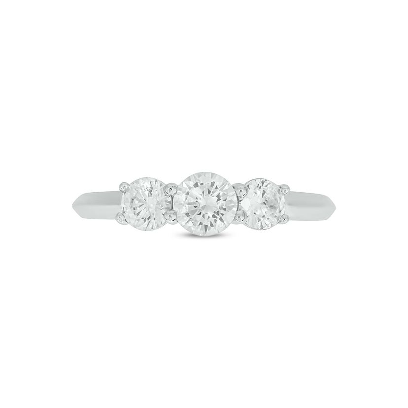 Lab Created 1 Carat Lab-Grown Round Diamond Engagement Ring in Sterling Silver