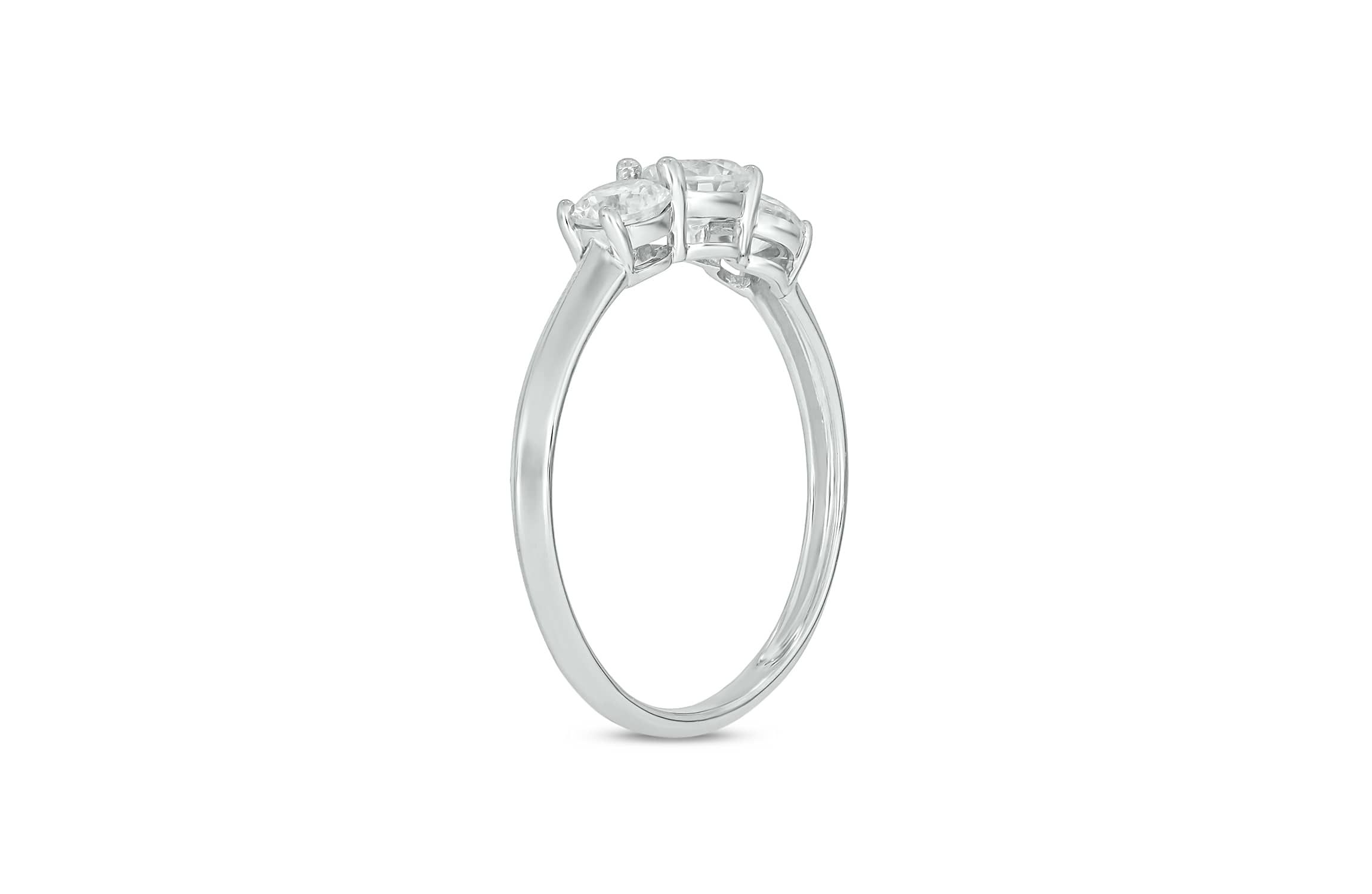 Lab Created 1 Carat Lab-Grown Round Diamond Engagement Ring in Sterling Silver