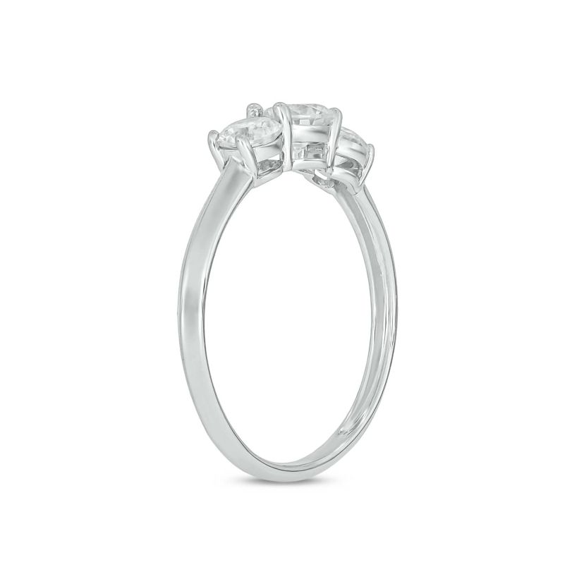 Lab Created 1 Carat Lab-Grown Round Diamond Engagement Ring in Sterling Silver