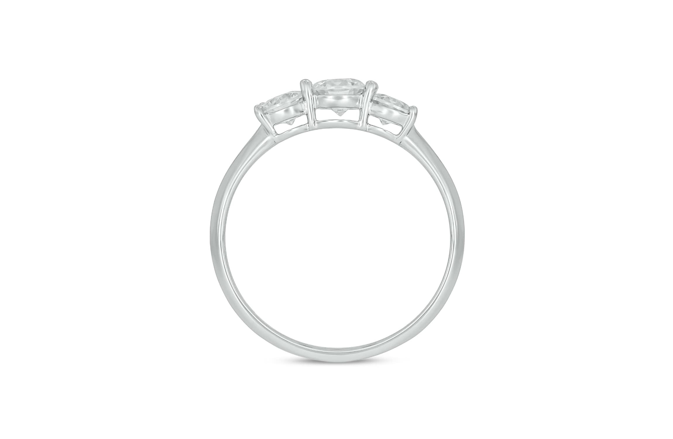 Lab Created 1 Carat Lab-Grown Round Diamond Engagement Ring in Sterling Silver