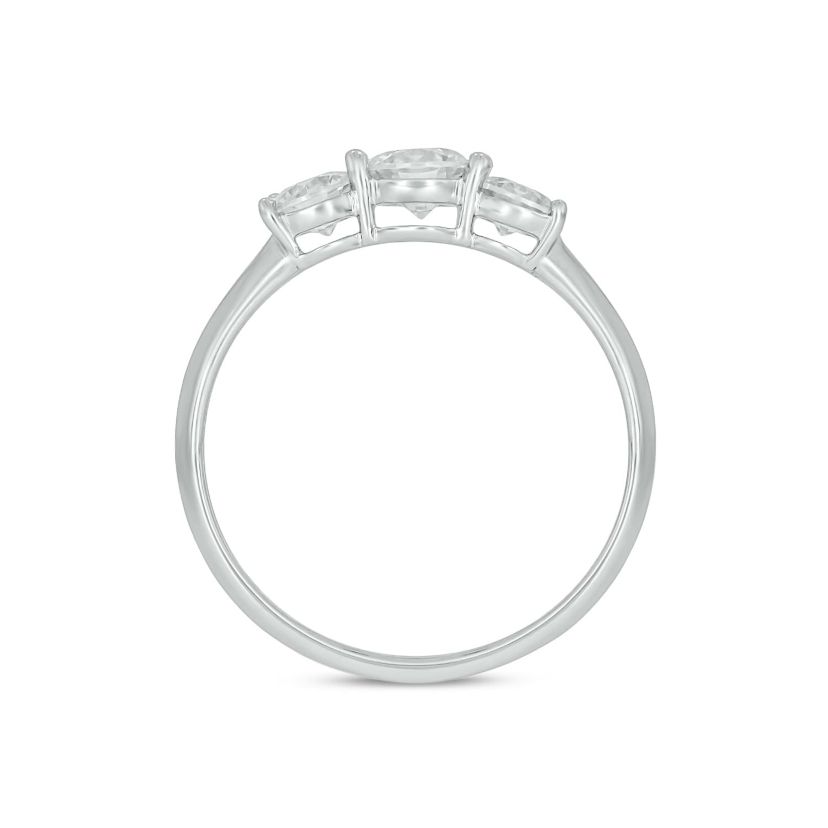 Lab Created 1 Carat Lab-Grown Round Diamond Engagement Ring in Sterling Silver