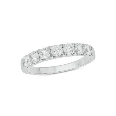 Belk & Co Lab Created 1 Carat Lab-Grown Diamond Playful Anniversary Ring in Sterling Silver, White, 6.5