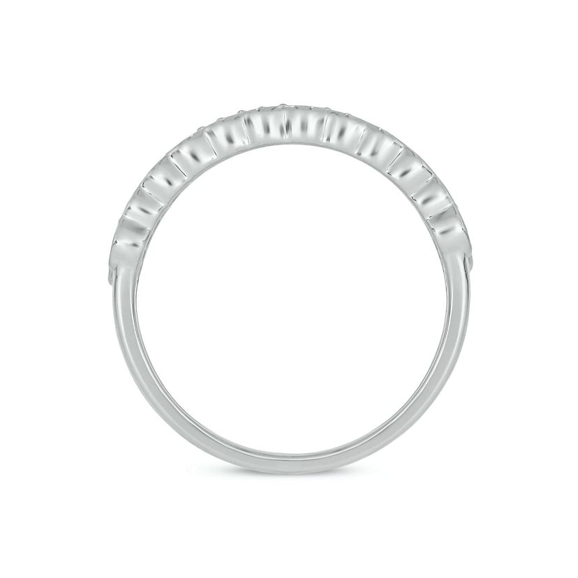 Lab Created 1 Carat Lab-Grown 2 Row Diamond Anniversary Ring in Sterling Silver