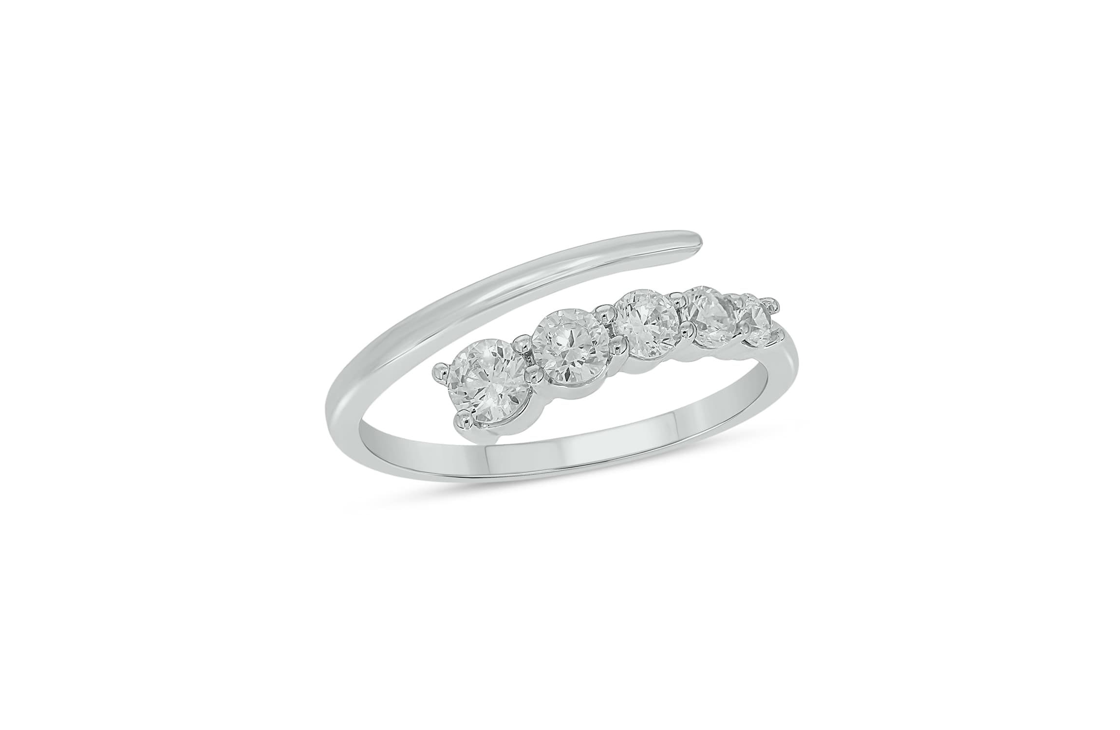 Lab Created 1/2 Carat Lab-Grown Diamond Open Fashion Ring in Sterling Silver