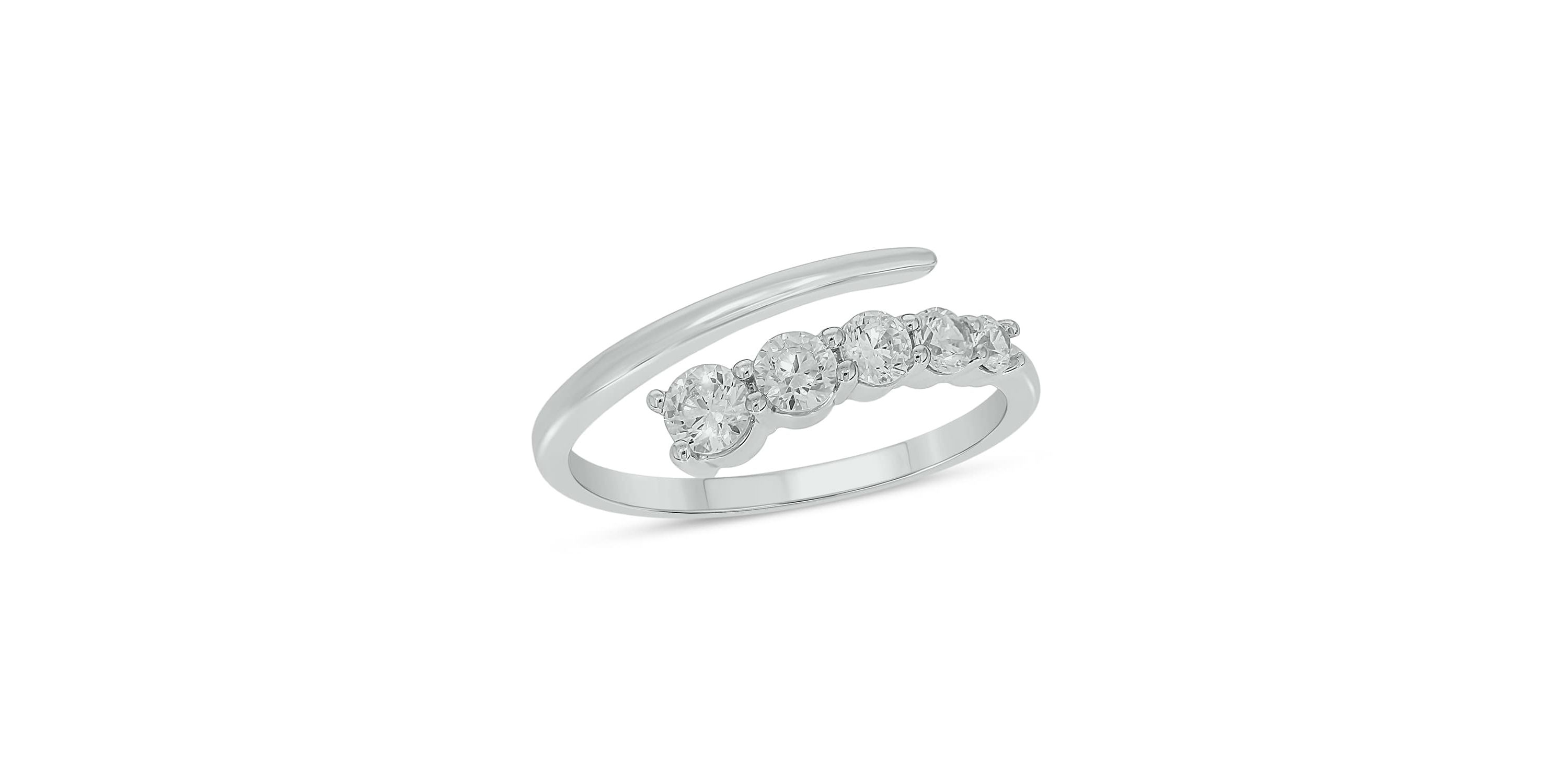 Lab Created 1/2 Carat Lab-Grown Diamond Open Fashion Ring in Sterling Silver