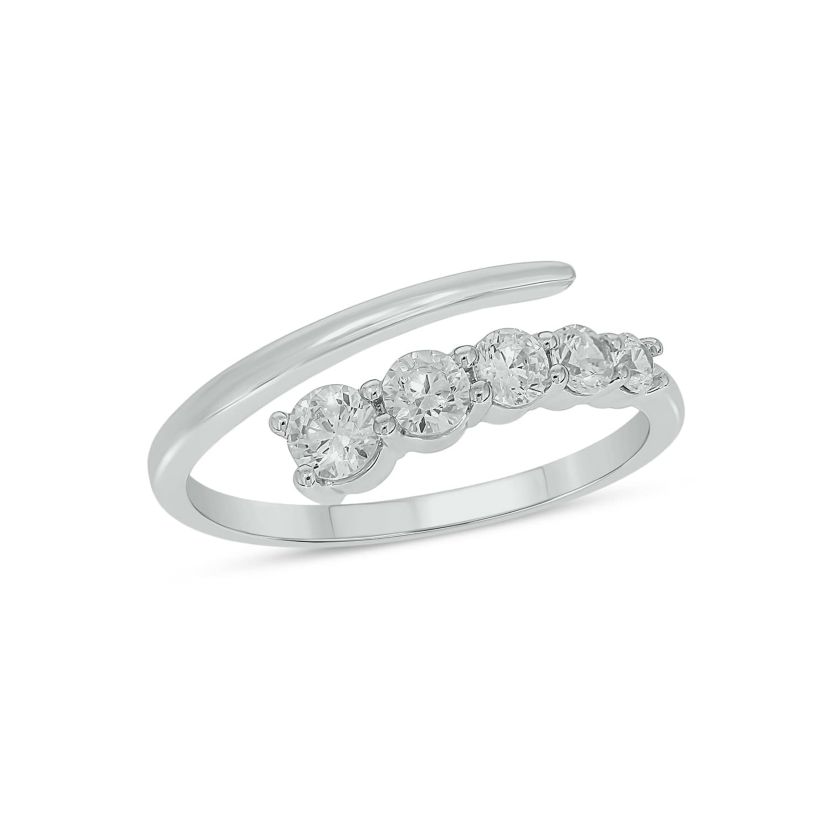 Lab Created 1/2 Carat Lab-Grown Diamond Open Fashion Ring in Sterling Silver