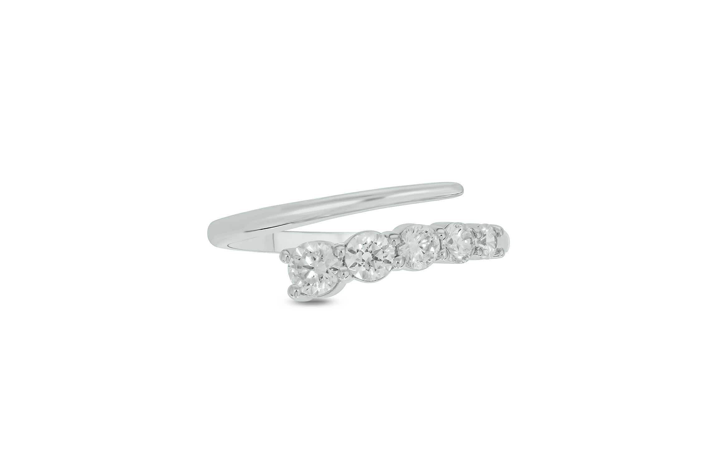 Lab Created 1/2 Carat Lab-Grown Diamond Open Fashion Ring in Sterling Silver