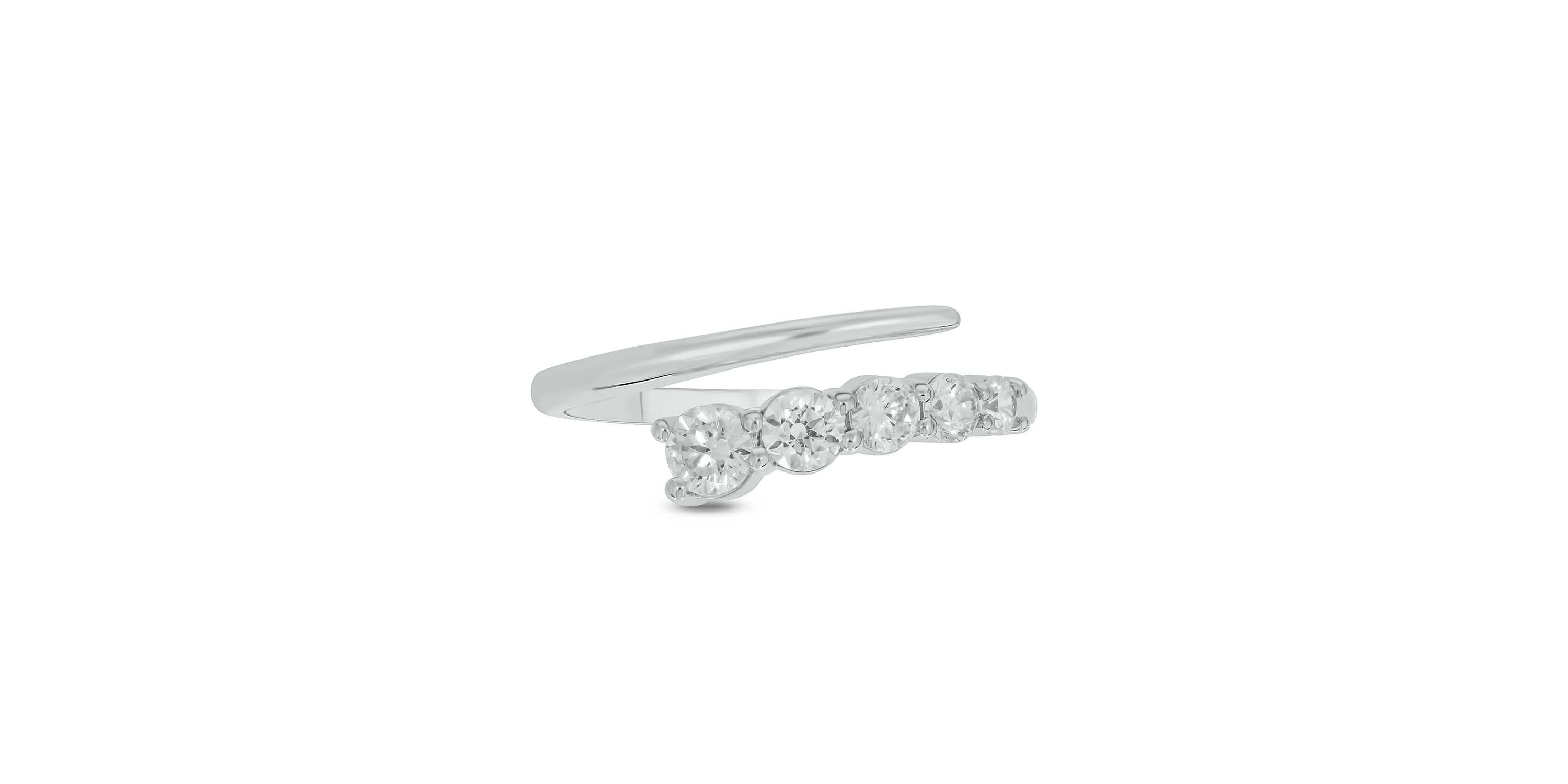 Lab Created 1/2 Carat Lab-Grown Diamond Open Fashion Ring in Sterling Silver