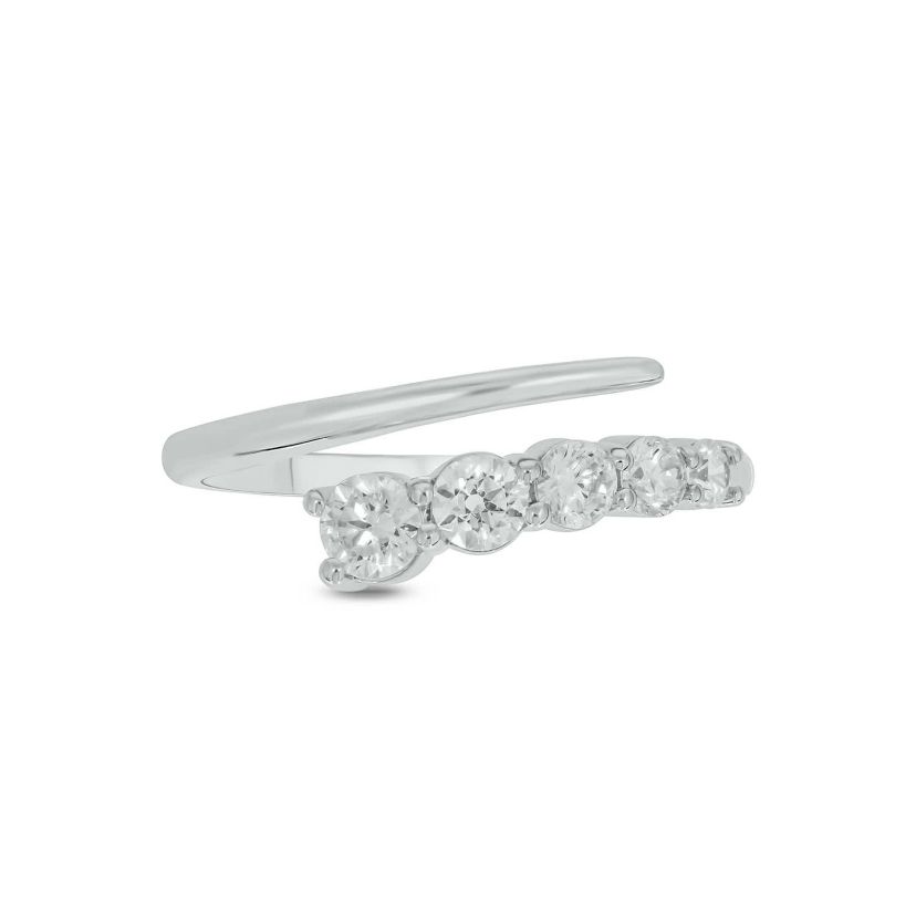 Lab Created 1/2 Carat Lab-Grown Diamond Open Fashion Ring in Sterling Silver