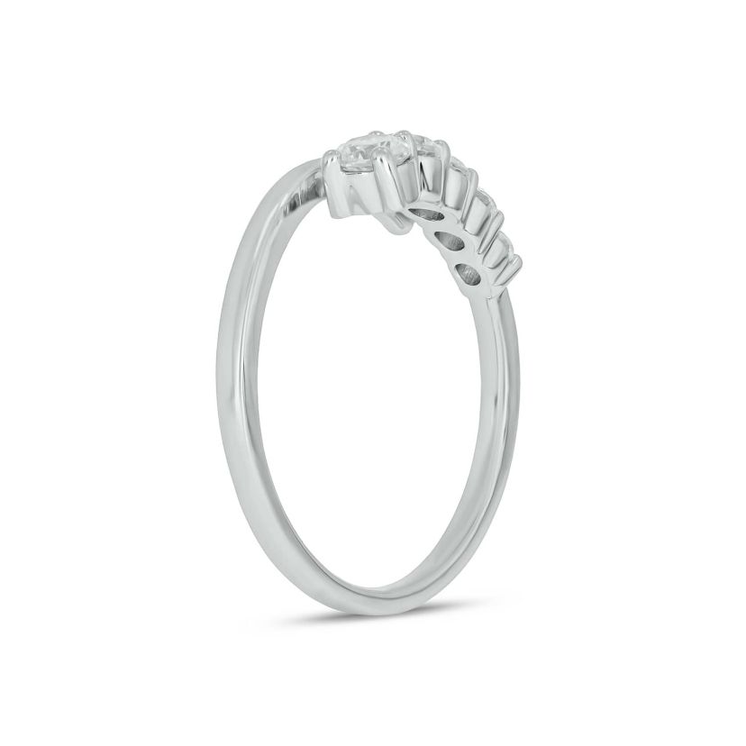 Lab Created 1/2 Carat Lab-Grown Diamond Open Fashion Ring in Sterling Silver