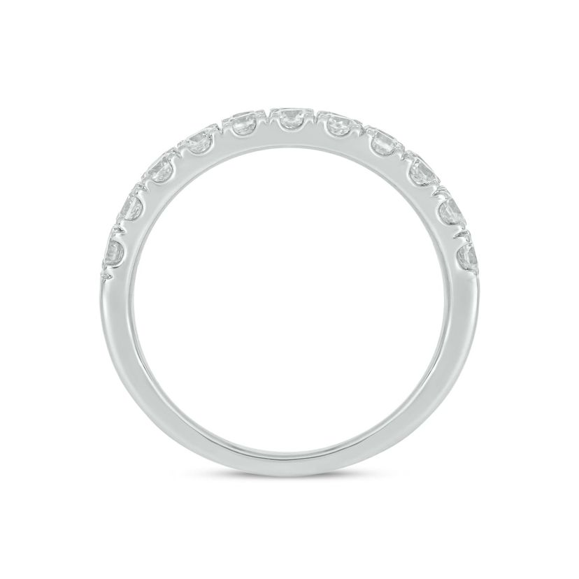 Lab Created 1 1/2 Carat Lab-Grown Dazzling Two-Row Diamond Anniversary Ring in Sterling Silver
