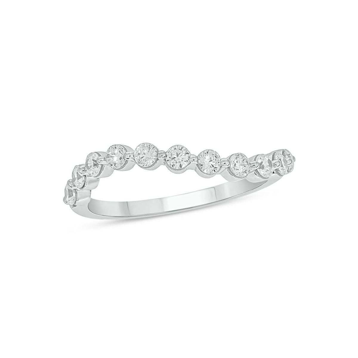 Lab Created 1/2 Carat Lab-Grown Diamond S Flow Anniversary Ring in Sterling Silver