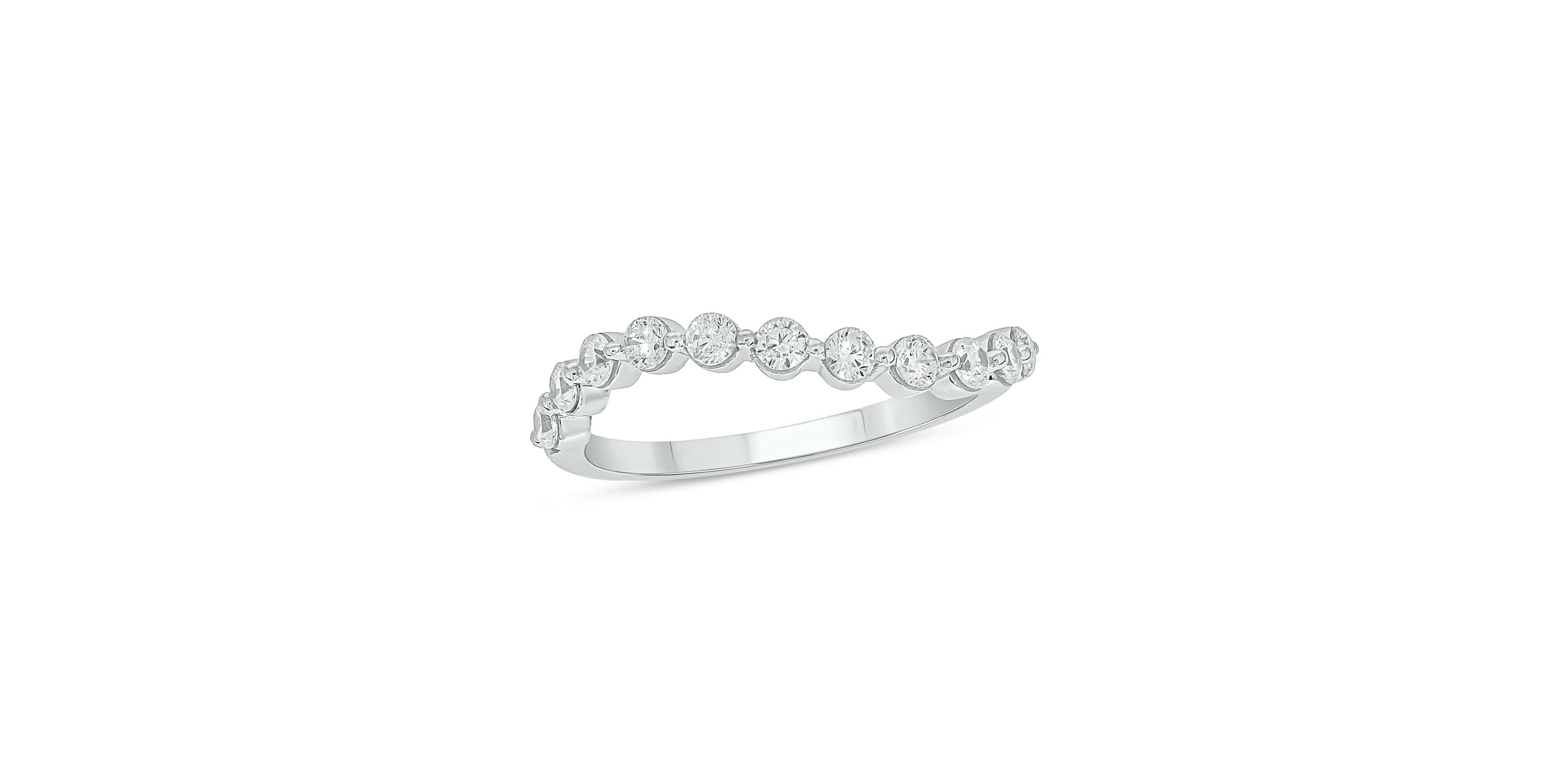 Lab Created 1/2 Carat Lab-Grown Diamond S Flow Anniversary Ring in Sterling Silver