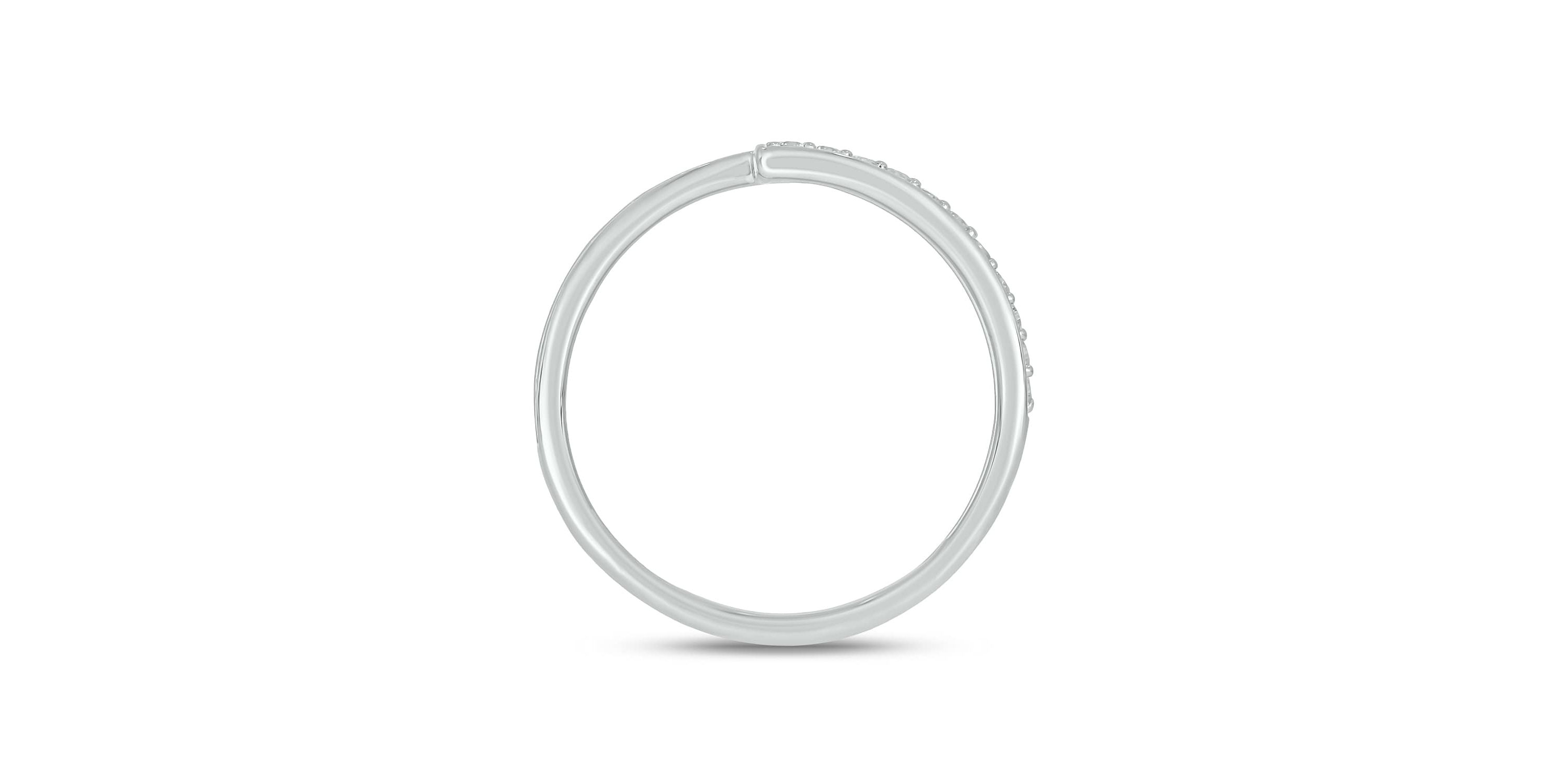 Lab Created 1/4 Carat Lab-Grown Round & Baguette Bypass Fashion Ring in Sterling Silver