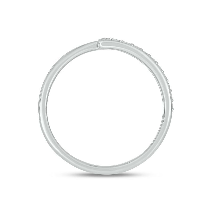 Lab Created 1/4 Carat Lab-Grown Round & Baguette Bypass Fashion Ring in Sterling Silver