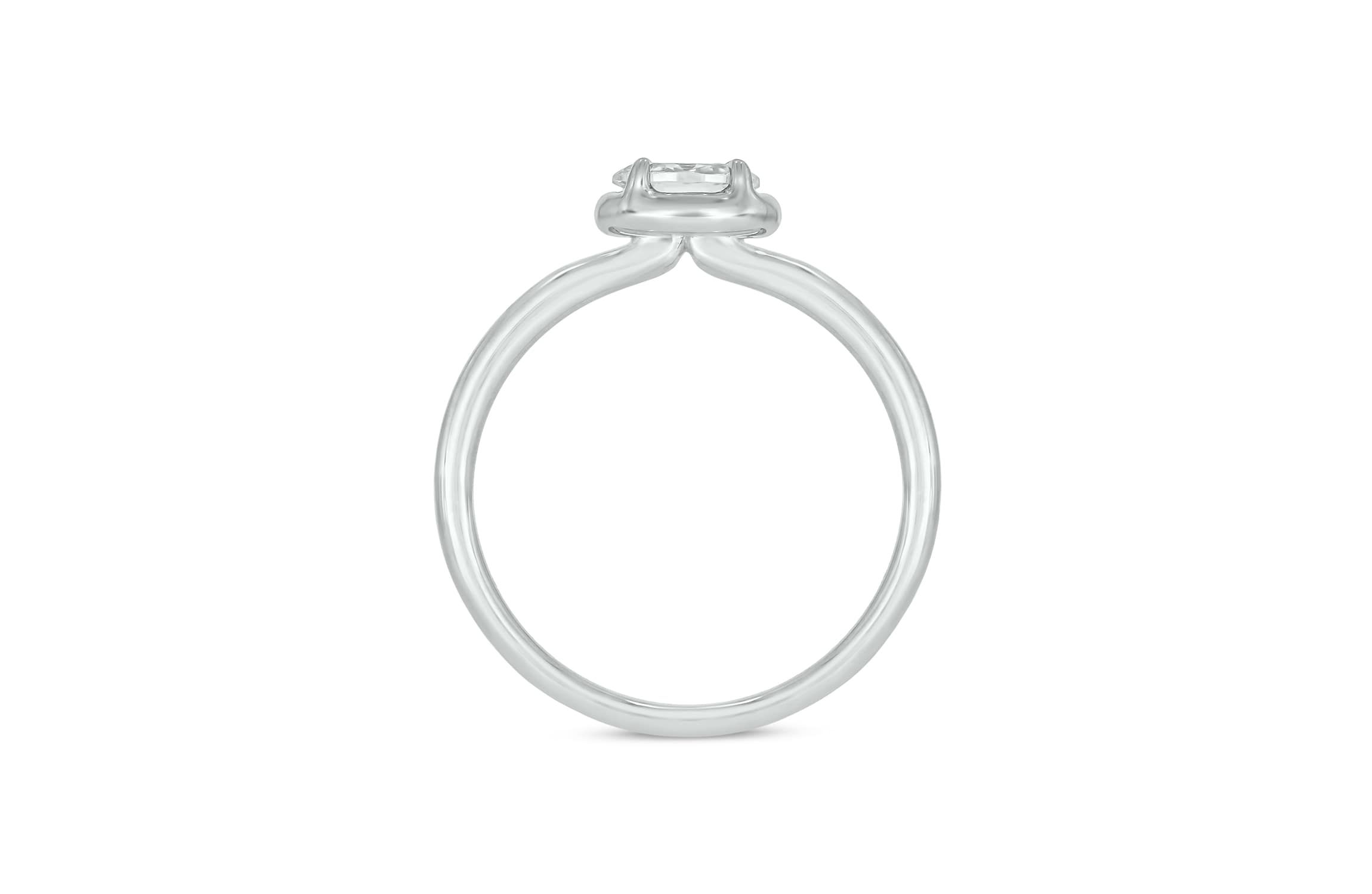 Lab Created 1/3 Carat Lab-Grown Diamond Solitaire Oval Ring in Sterling Silver