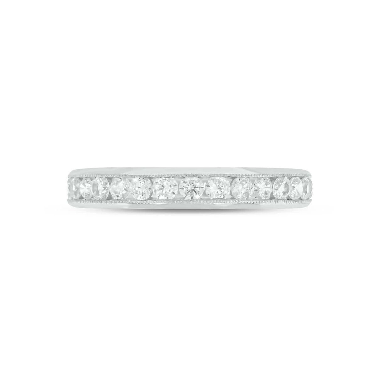 Lab Created 1/2 Carat Lab-Grown Diamond Channel Band  Anniversary Ring in Sterling Silver