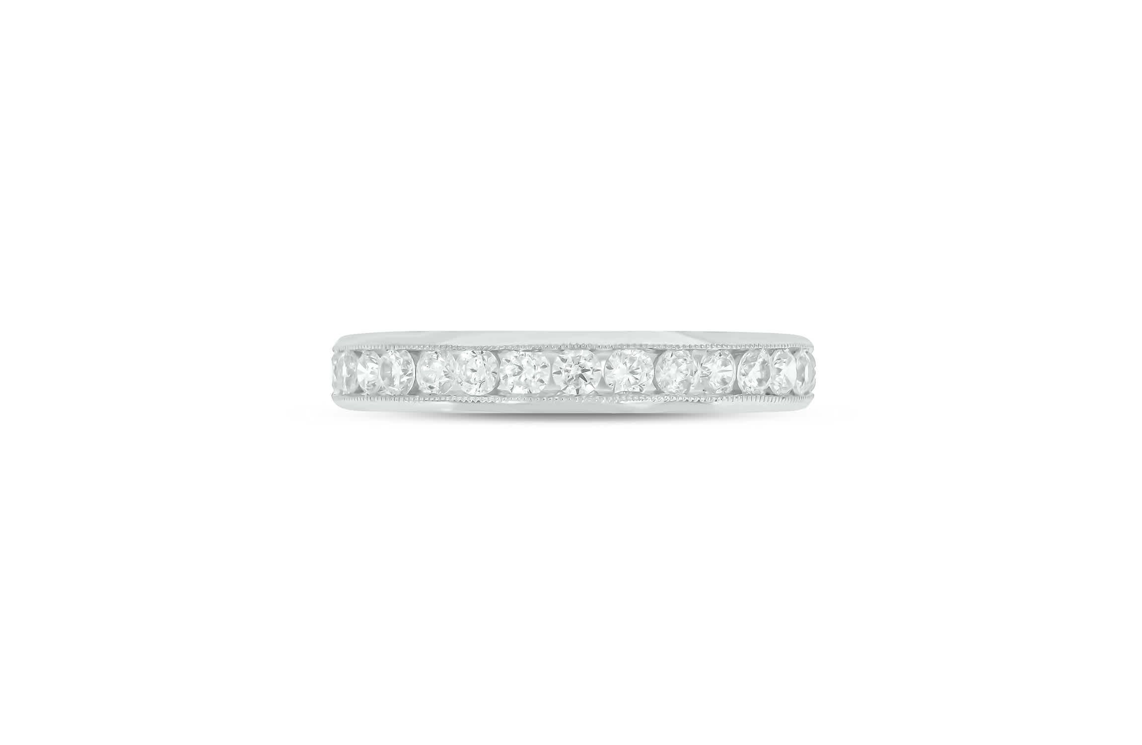 Lab Created 1/2 Carat Lab-Grown Diamond Channel Band  Anniversary Ring in Sterling Silver
