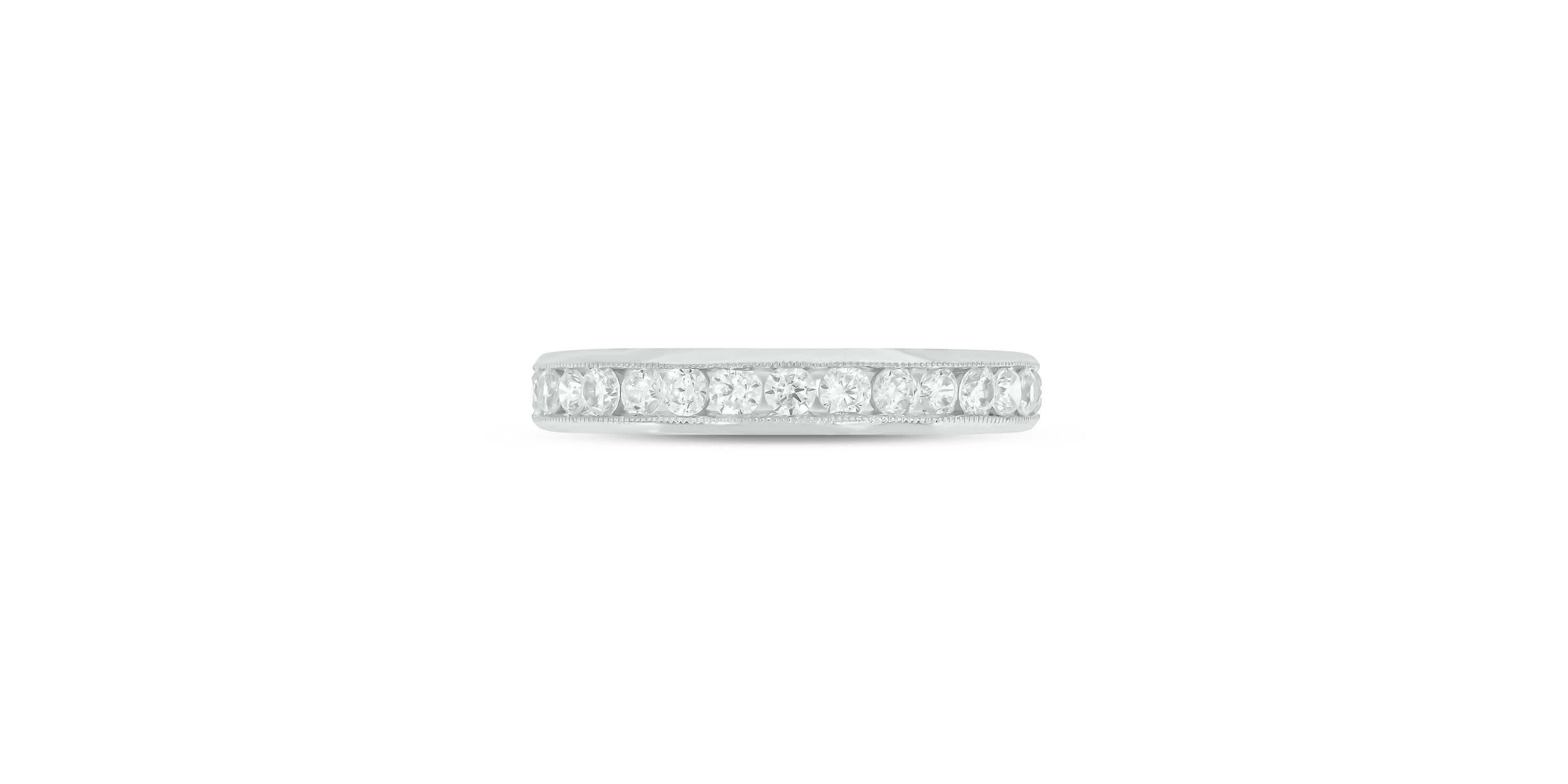 Lab Created 1/2 Carat Lab-Grown Diamond Channel Band  Anniversary Ring in Sterling Silver
