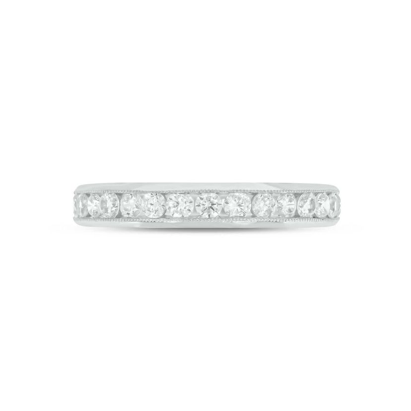 Lab Created 1/2 Carat Lab-Grown Diamond Channel Band  Anniversary Ring in Sterling Silver