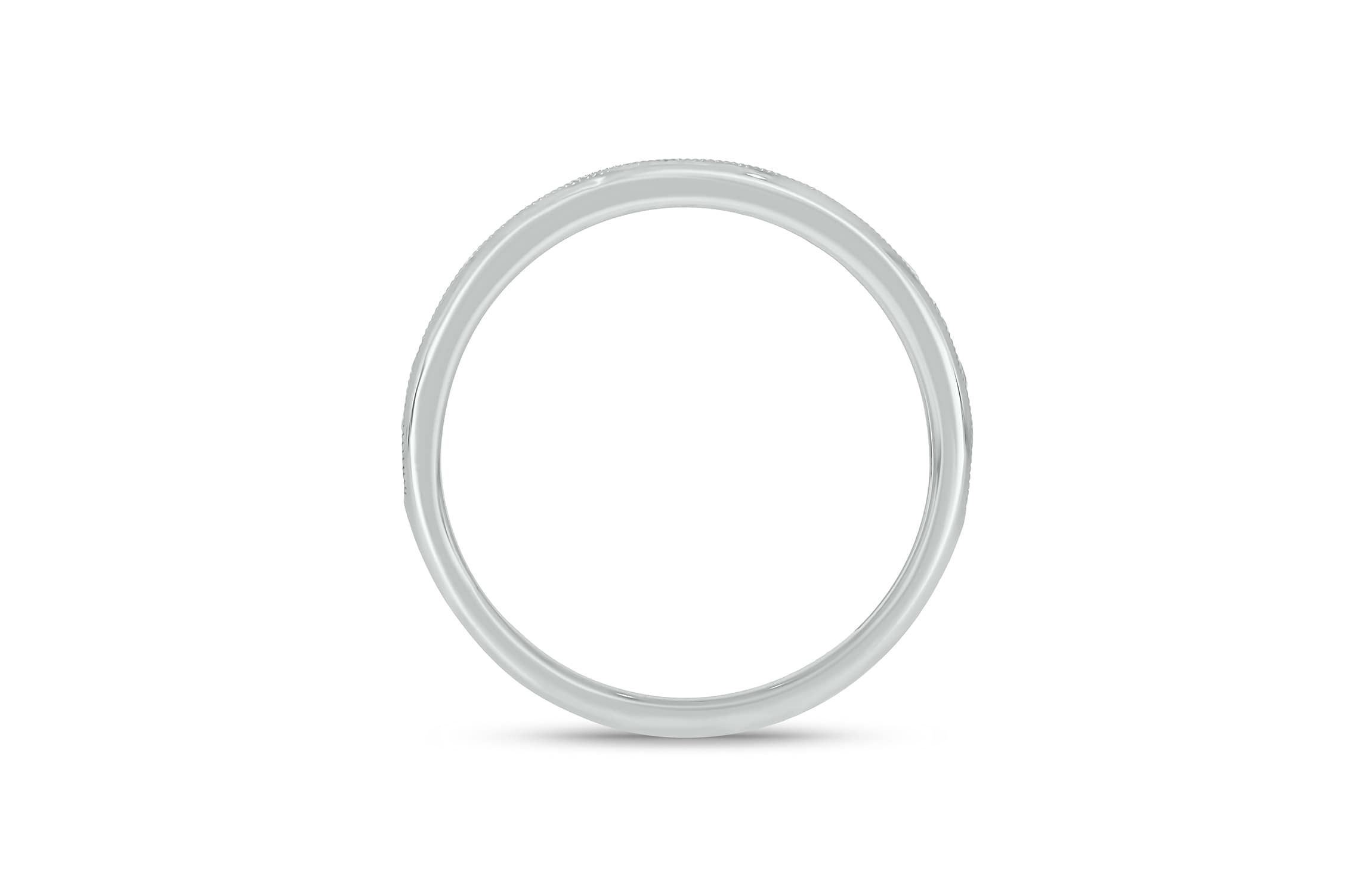 Lab Created 1/2 Carat Lab-Grown Diamond Channel Band  Anniversary Ring in Sterling Silver