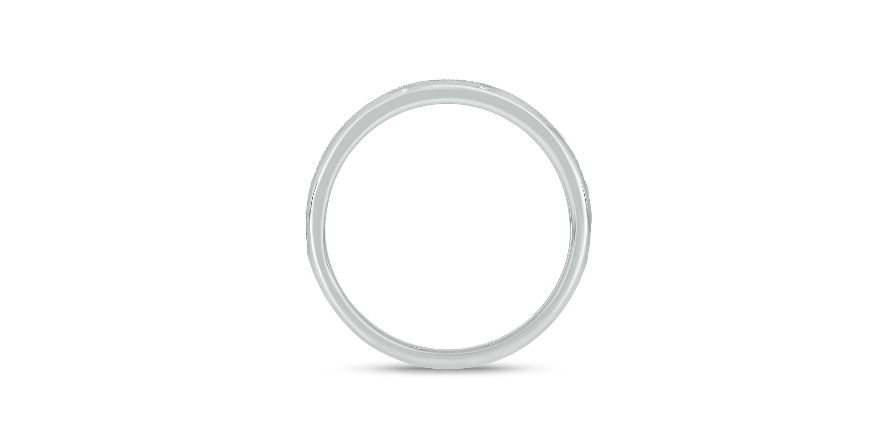 Lab Created 1/2 Carat Lab-Grown Diamond Channel Band  Anniversary Ring in Sterling Silver