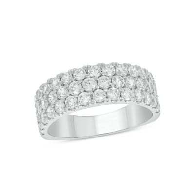 Belk & Co Lab Created 2 Carat Lab-Grown Multi-Row Diamond Anniversary Ring in Sterling Silver