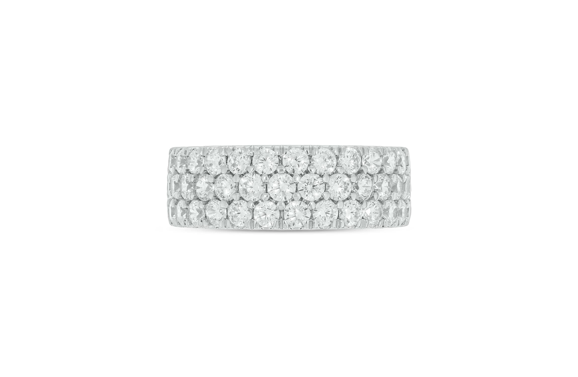 Lab Created 2 Carat Lab-Grown Multi-Row Diamond Anniversary Ring in Sterling Silver