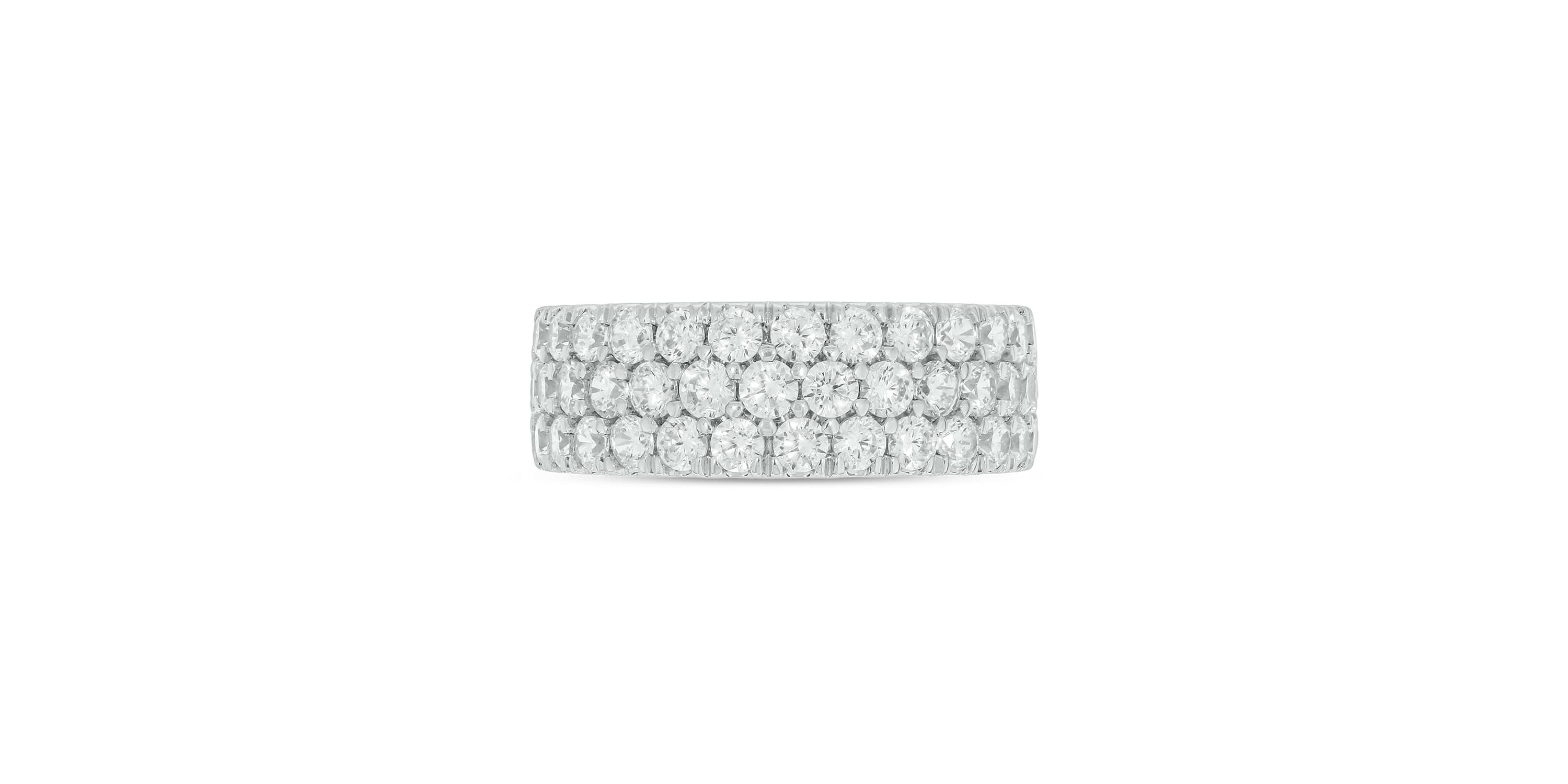Lab Created 2 Carat Lab-Grown Multi-Row Diamond Anniversary Ring in Sterling Silver
