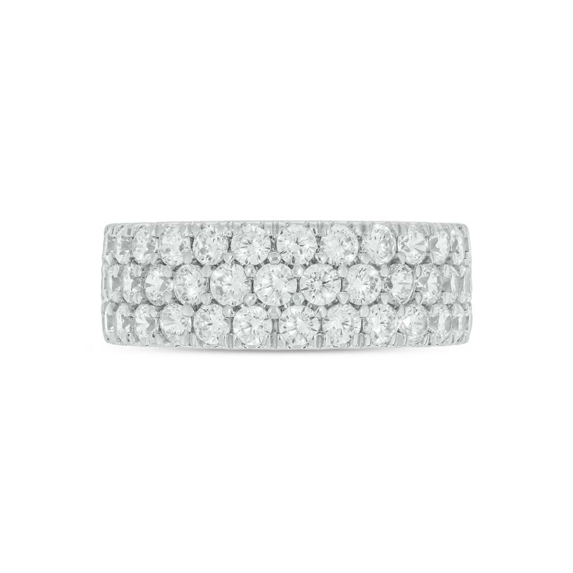 Lab Created 2 Carat Lab-Grown Multi-Row Diamond Anniversary Ring in Sterling Silver