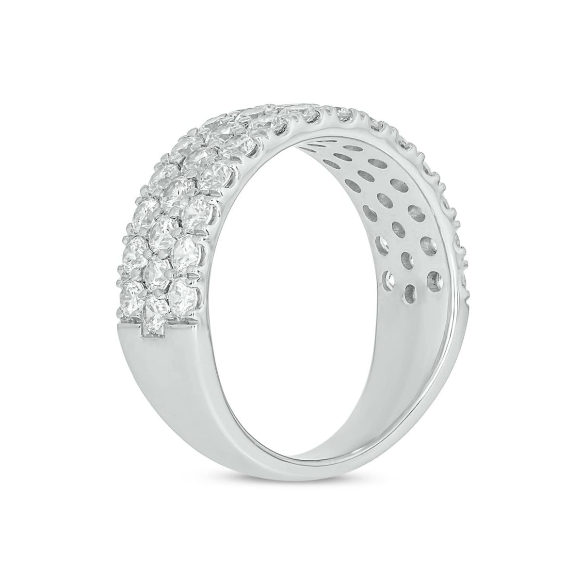 Lab Created 2 Carat Lab-Grown Multi-Row Diamond Anniversary Ring in Sterling Silver
