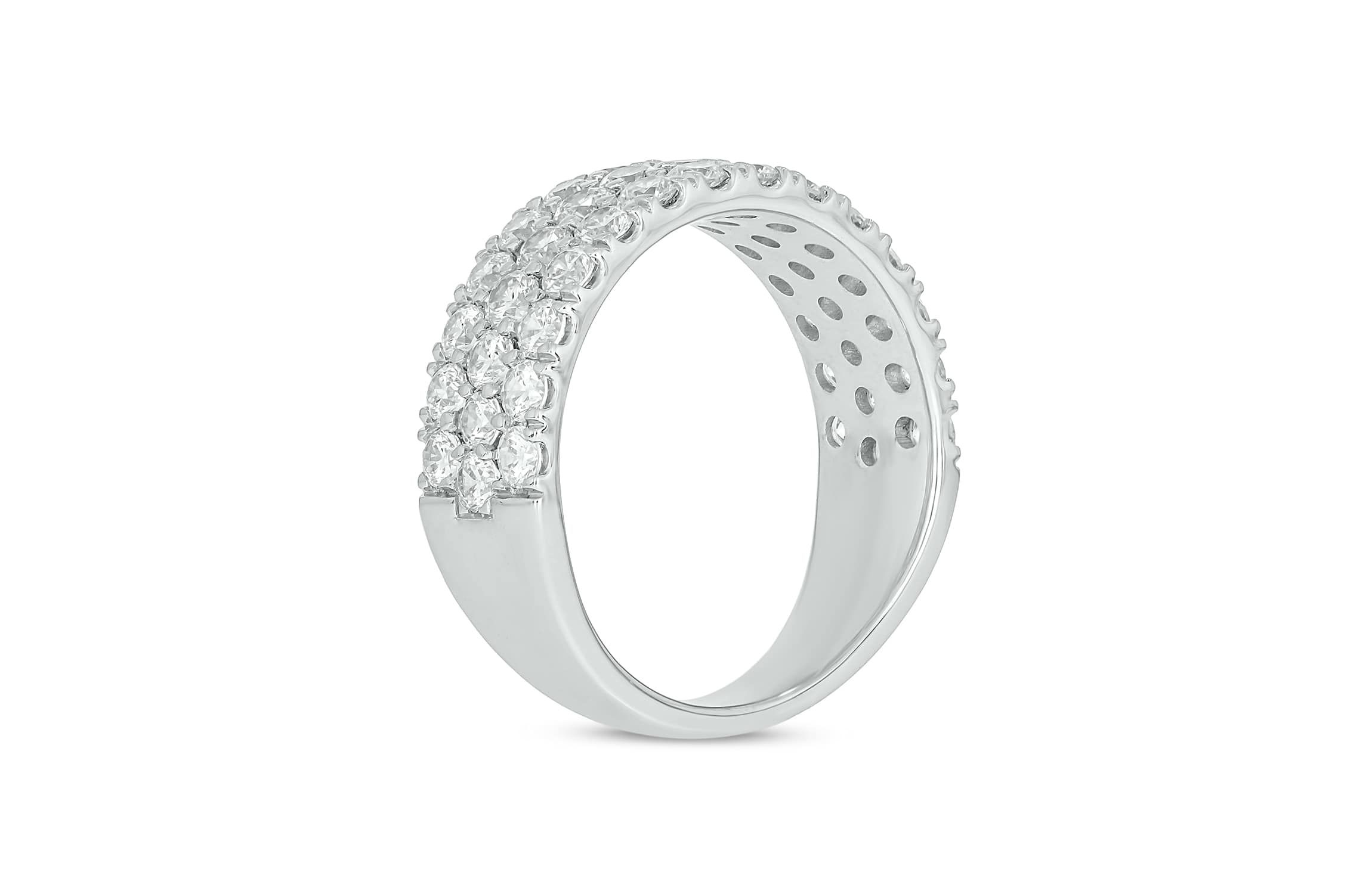 Lab Created 2 Carat Lab-Grown Multi-Row Diamond Anniversary Ring in Sterling Silver