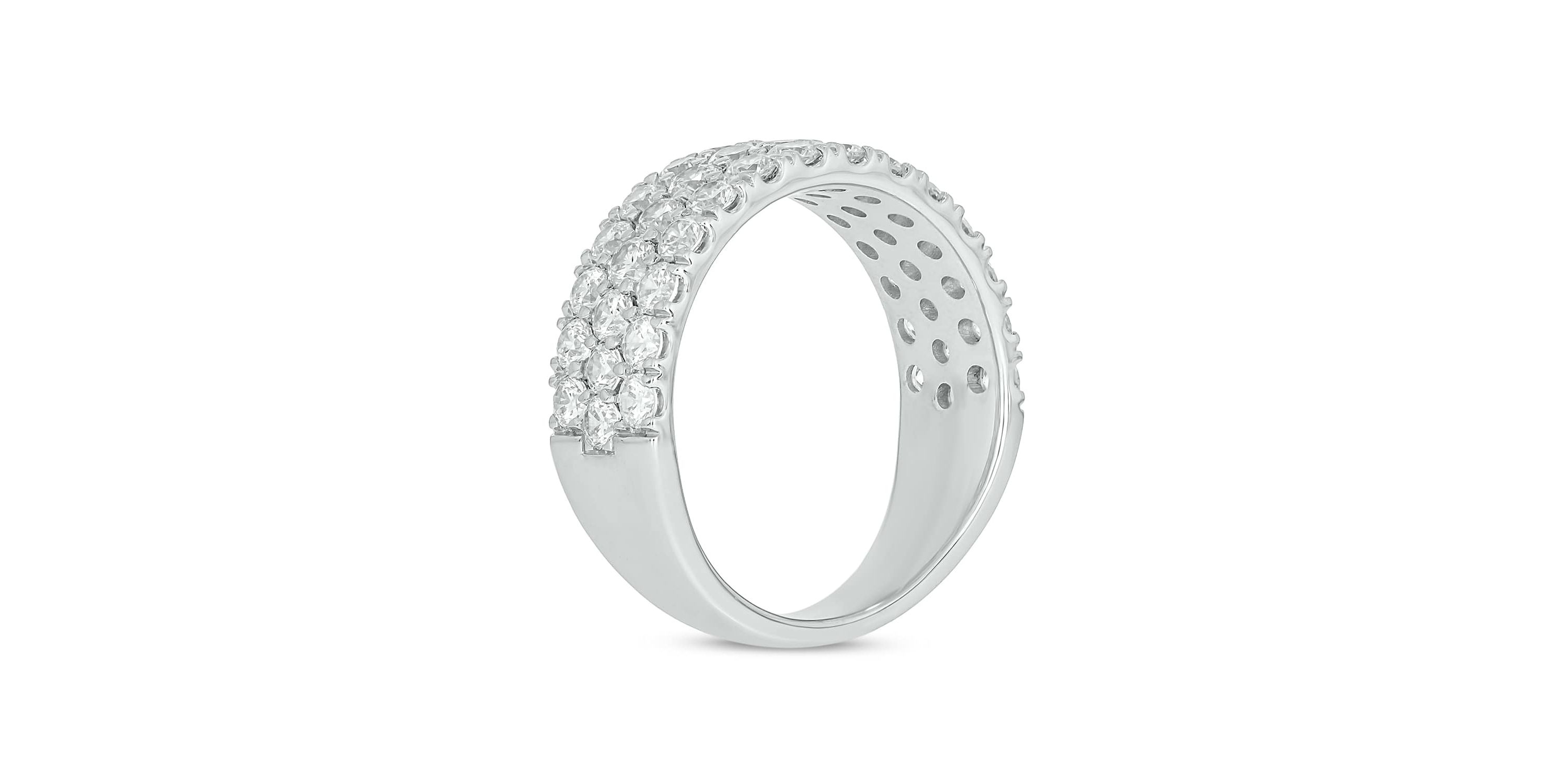 Lab Created 2 Carat Lab-Grown Multi-Row Diamond Anniversary Ring in Sterling Silver