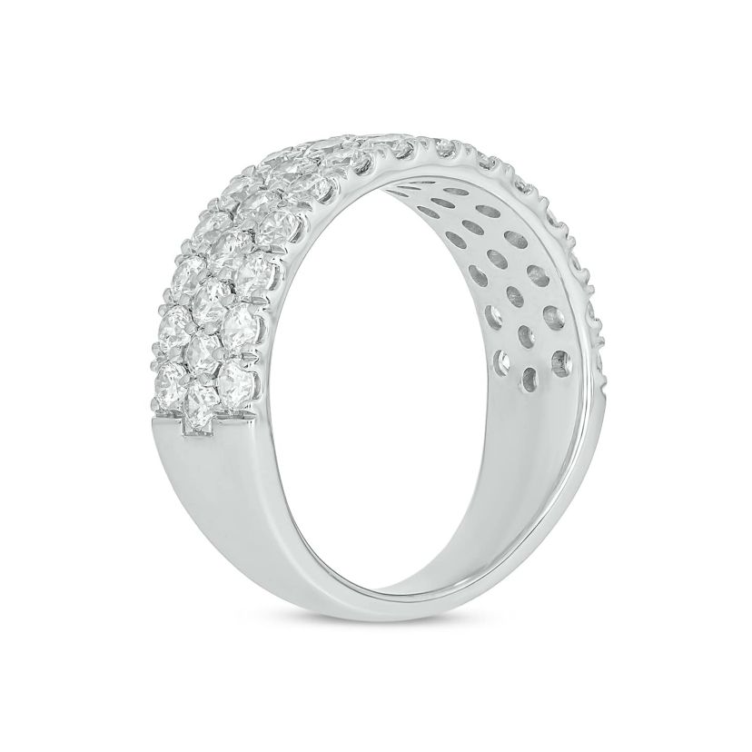 Lab Created 2 Carat Lab-Grown Multi-Row Diamond Anniversary Ring in Sterling Silver