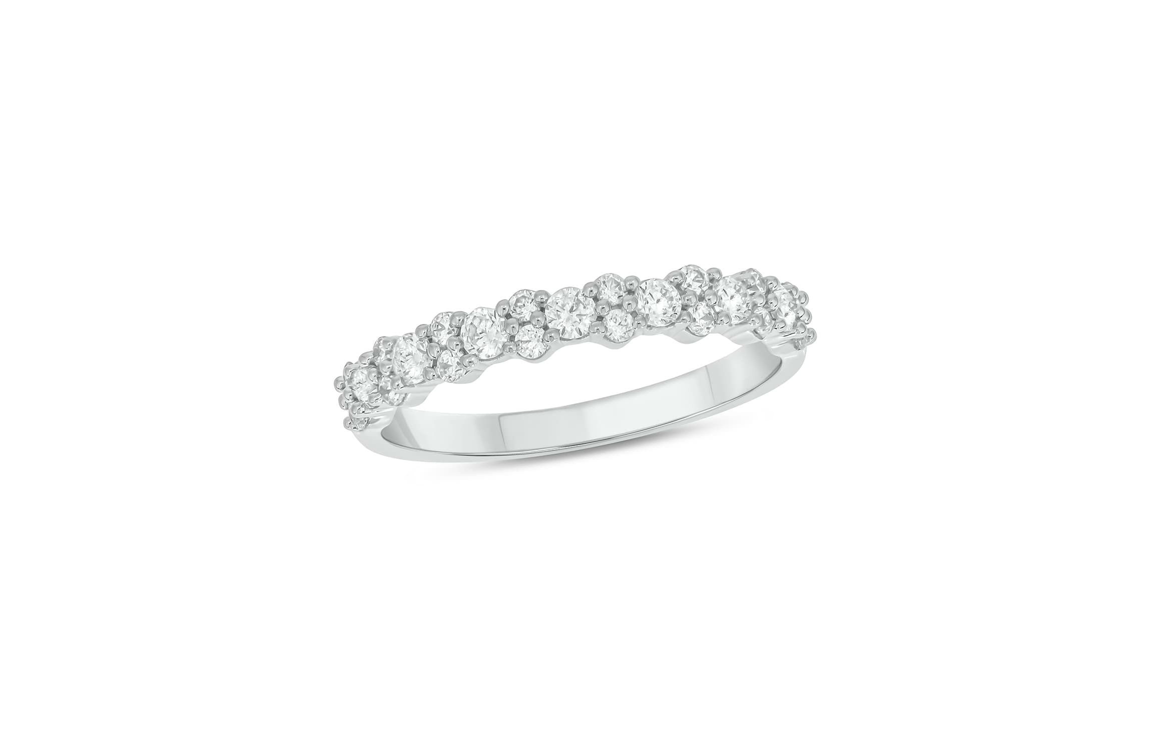 Lab Created 1/2 Carat Lab-Grown Diamond Elegant Two-Stone Anniversary Ring in Sterling Silver