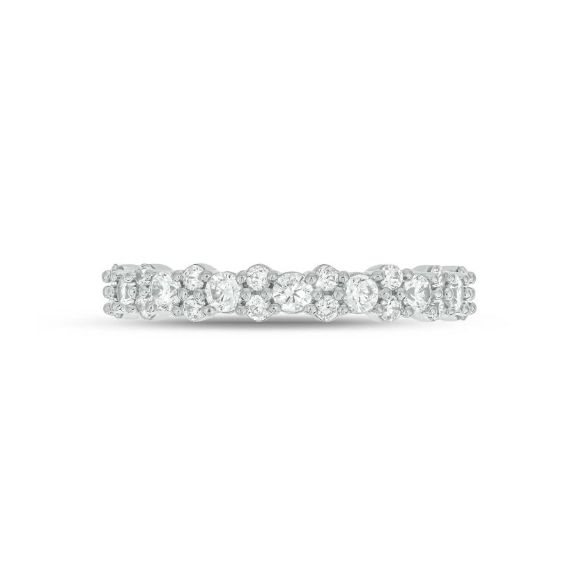 Lab Created 1/2 Carat Lab-Grown Diamond Elegant Two-Stone Anniversary Ring in Sterling Silver