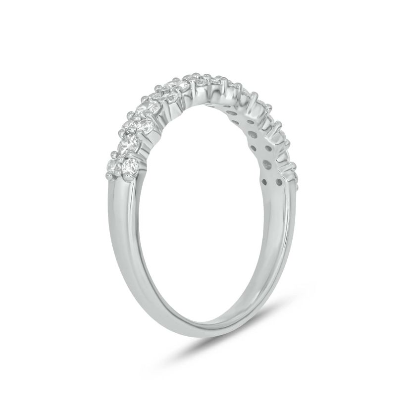 Lab Created 1/2 Carat Lab-Grown Diamond Elegant Two-Stone Anniversary Ring in Sterling Silver