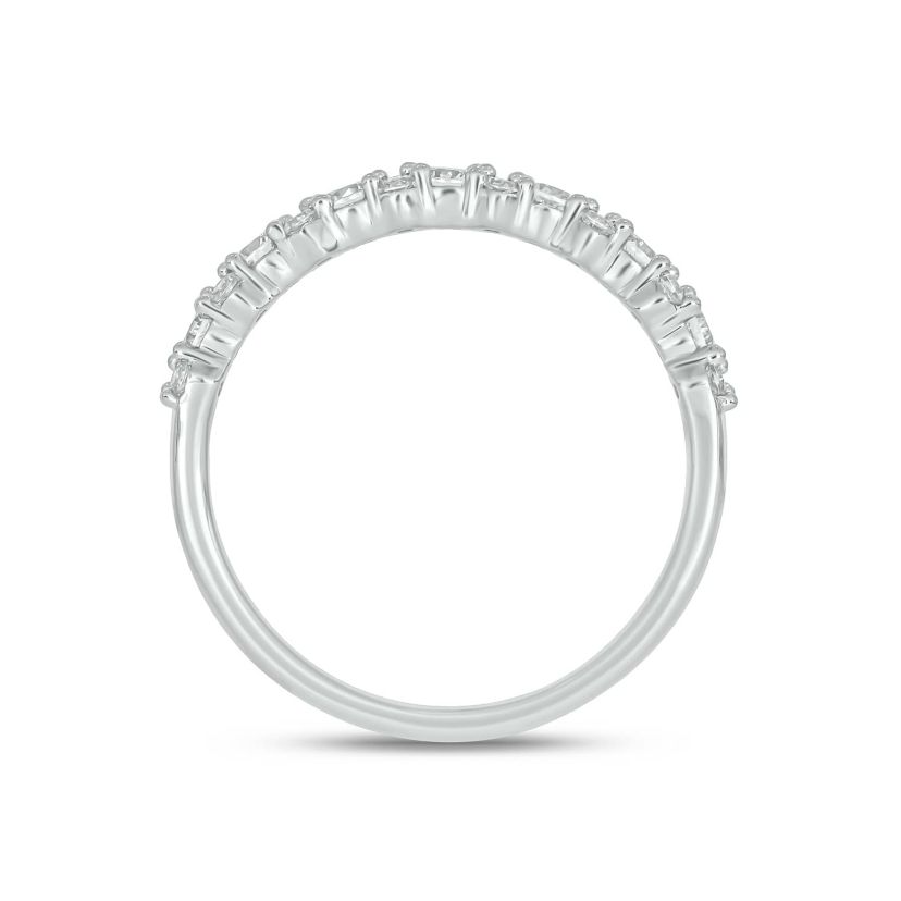 Lab Created 1/2 Carat Lab-Grown Diamond Elegant Two-Stone Anniversary Ring in Sterling Silver