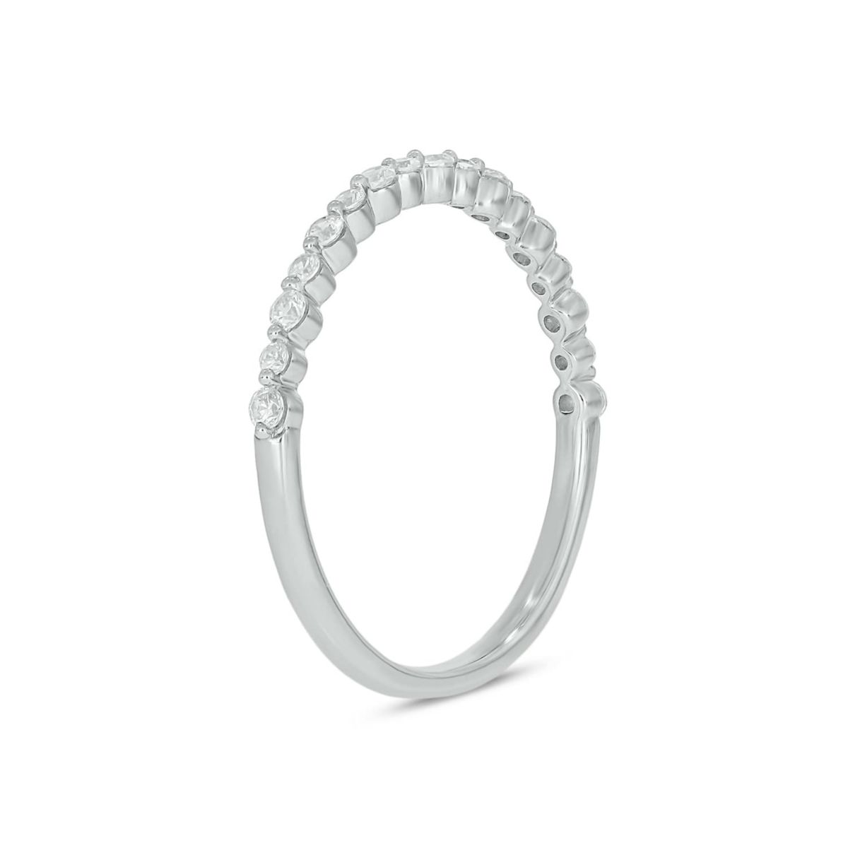 Lab Created 1/4 Carat Lab-Grown Diamond Half Bezel Anniversary Ring in Sterling Silver