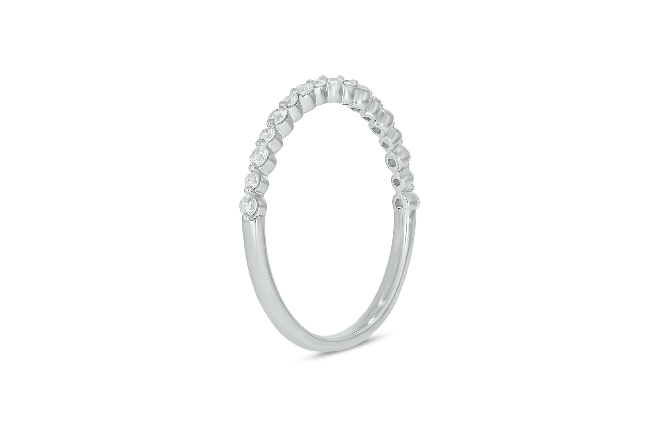 Lab Created 1/4 Carat Lab-Grown Diamond Half Bezel Anniversary Ring in Sterling Silver