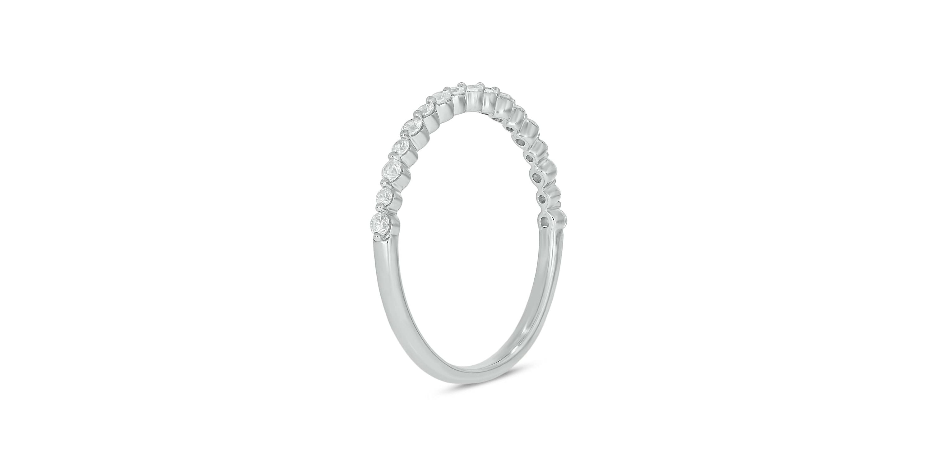 Lab Created 1/4 Carat Lab-Grown Diamond Half Bezel Anniversary Ring in Sterling Silver