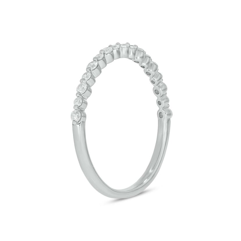 Lab Created 1/4 Carat Lab-Grown Diamond Half Bezel Anniversary Ring in Sterling Silver