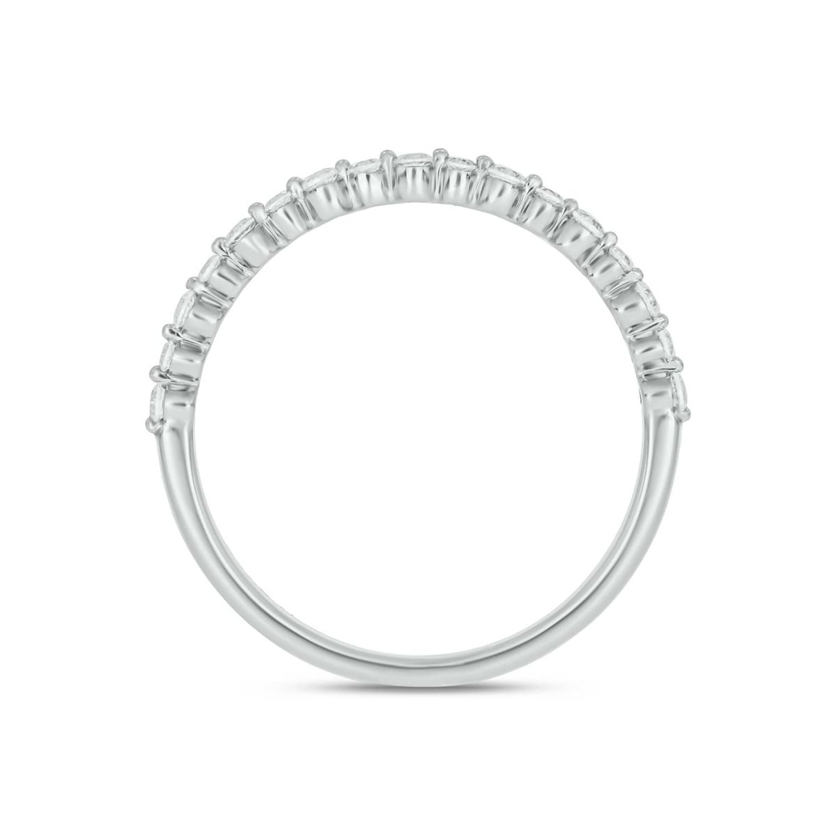 Lab Created 1/4 Carat Lab-Grown Diamond Half Bezel Anniversary Ring in Sterling Silver