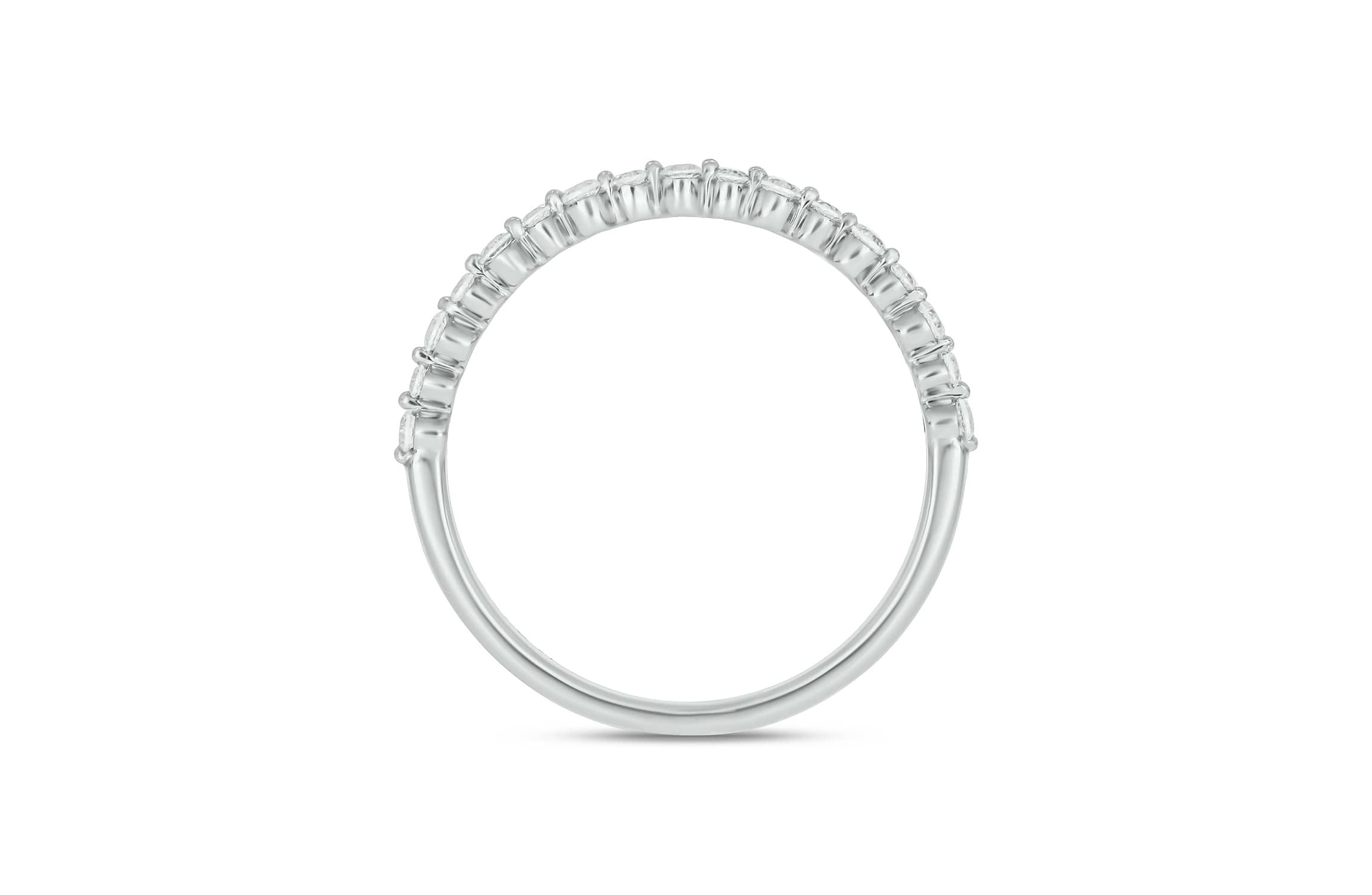 Lab Created 1/4 Carat Lab-Grown Diamond Half Bezel Anniversary Ring in Sterling Silver